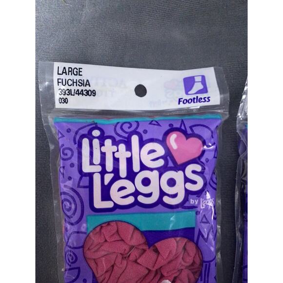 Vintage Little L'eggs Leggs Activity Footless Tights Girls Large Black Pink Lot - Picture 4 of 7